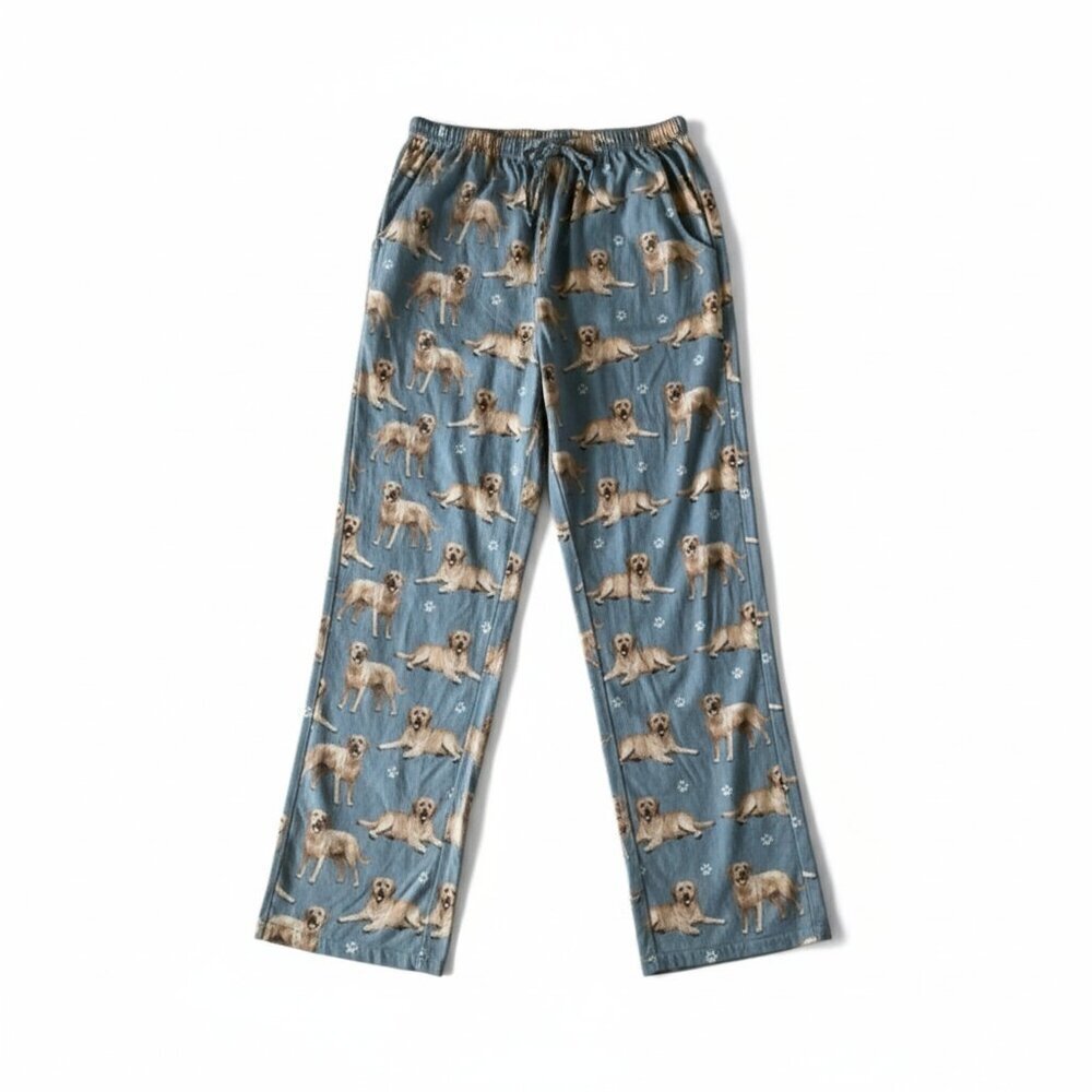 Dog Print PJ Pants Blue Lounge Pants – Large